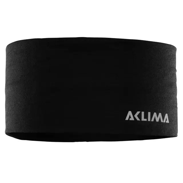 Aclima LightWool 140 pannebånd i tynn merinoull, farge Jet Black